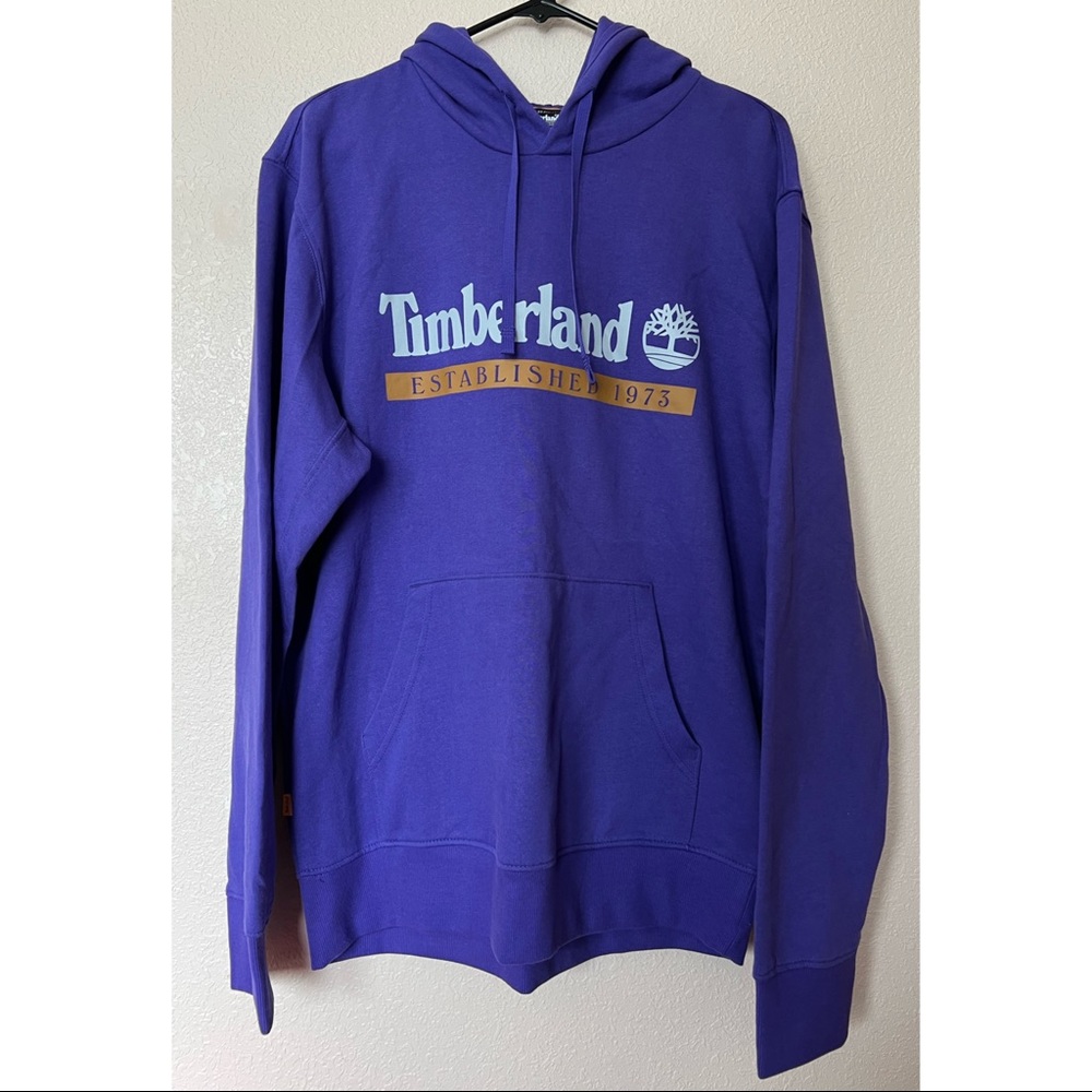 Timberland Purple Hoodie with Yellow Accents